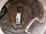 opem sewer with water treatment monitor